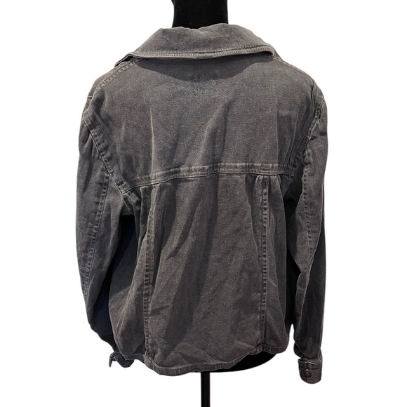 Y2K Renfrew Dark Gray Denim Jean Jacket grunge indie sleaze emo whimsigoth biker - Picture 2 of 9